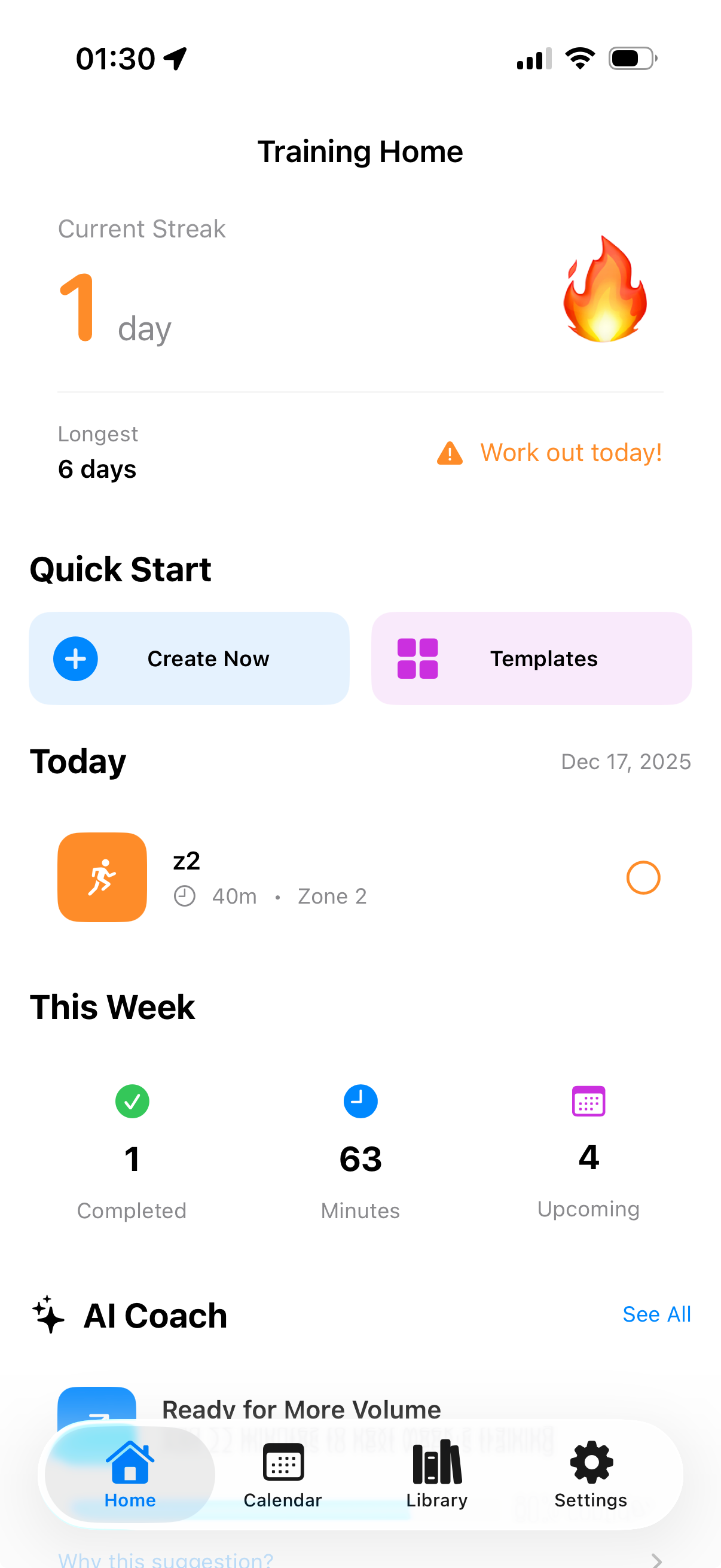 Weekpace home page overview