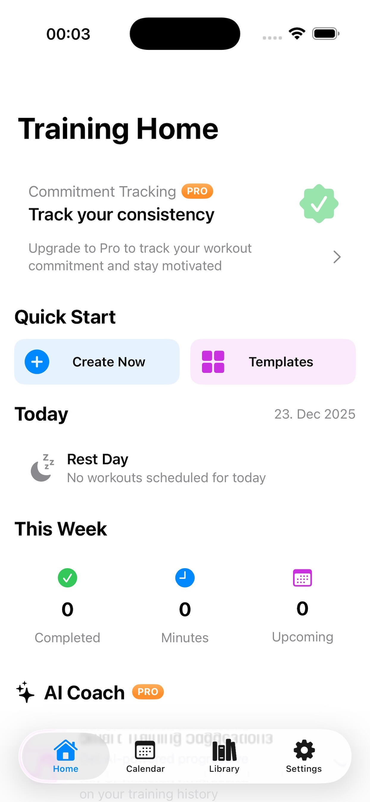 Weekpace calendar page